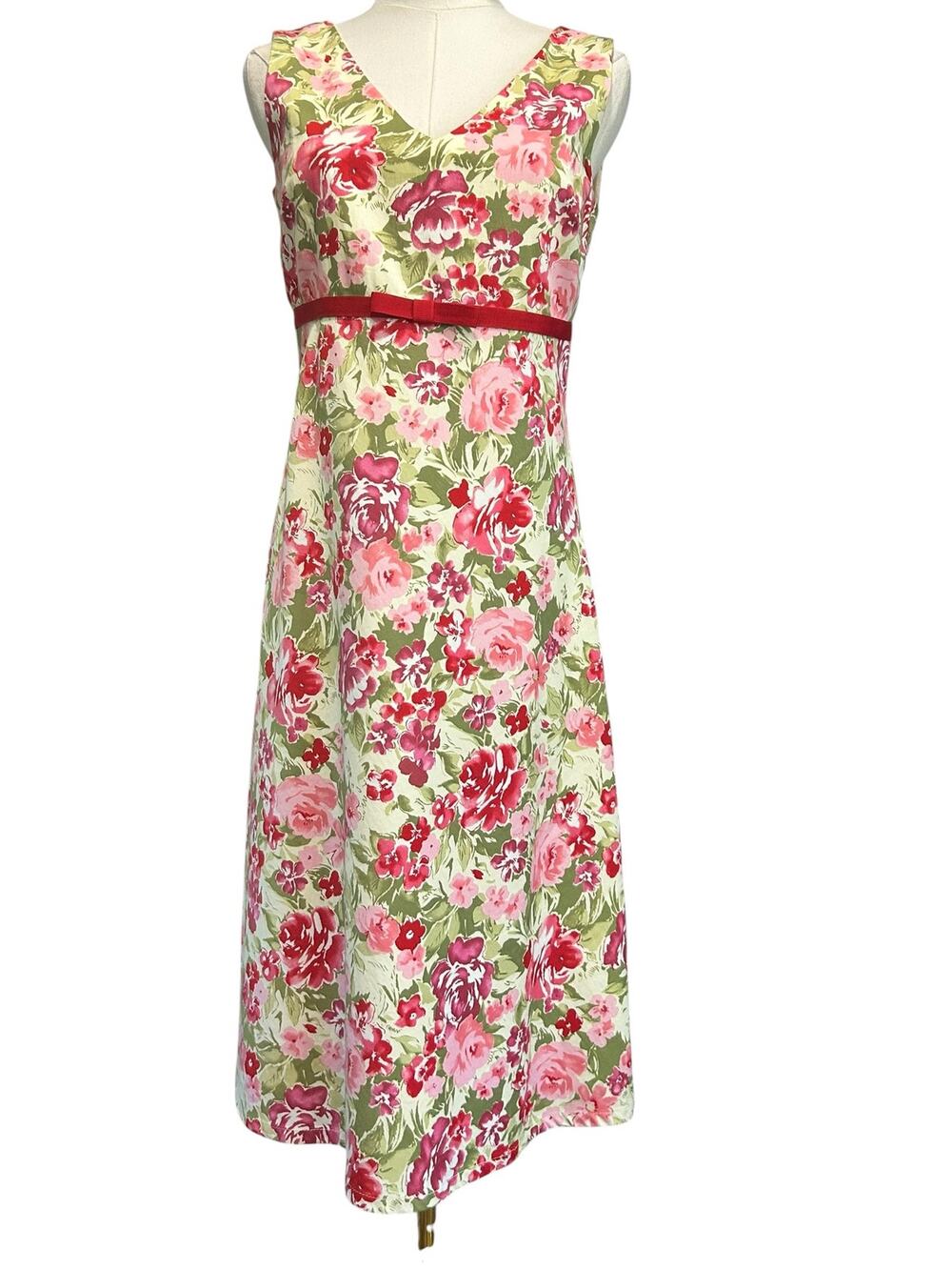 90s Vintage K Studio Dress Dollette Y2K Floral Baby Doll Size 4 Fairy Side Zip